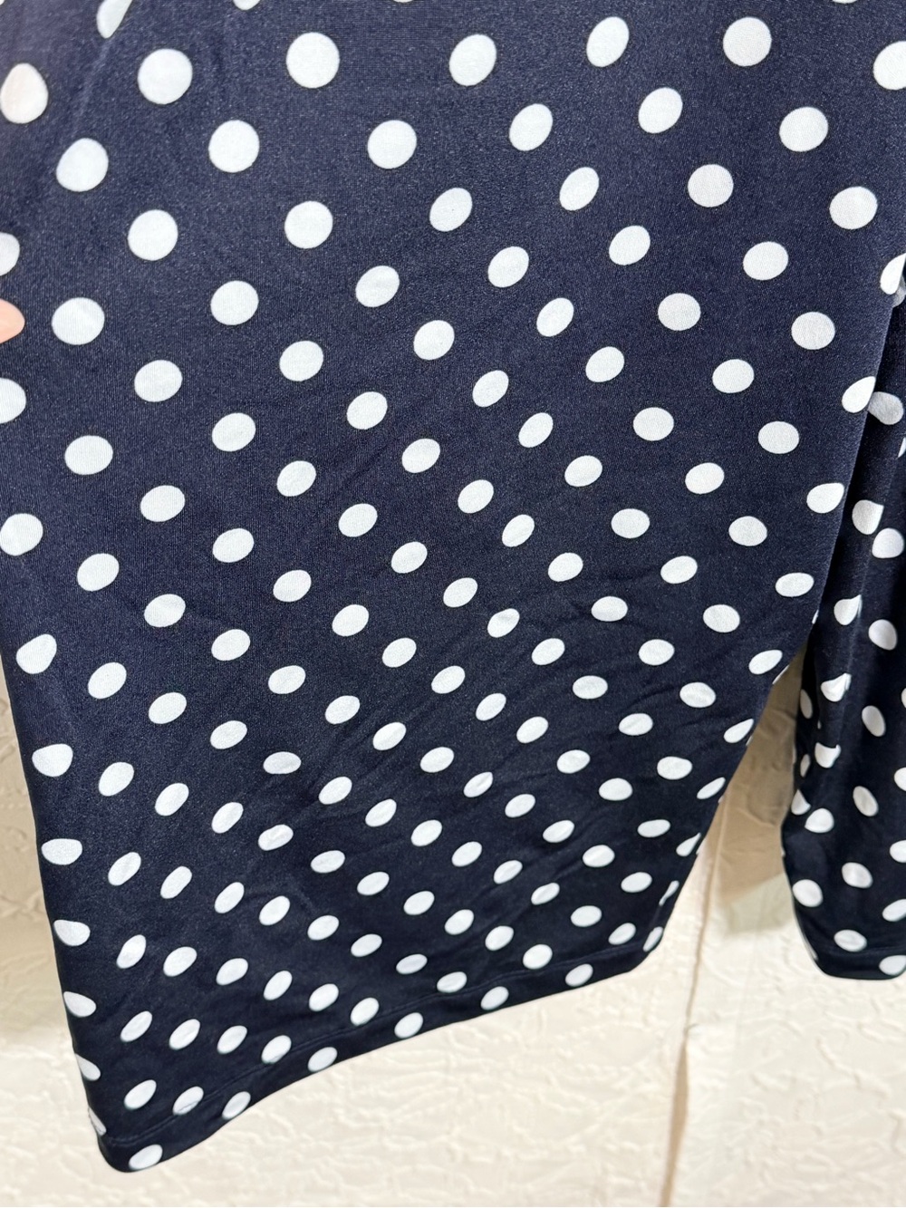 Emma & Michele Dark Navy Polka Dot Halter Wide Leg Cropped Romper Sz PM - Picture 7 of 14